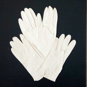 2 pair of white Vintage Kidskin Leather Gloves